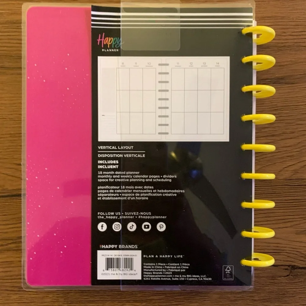 The Happy Planner Pink and Yellow Home Office Planner